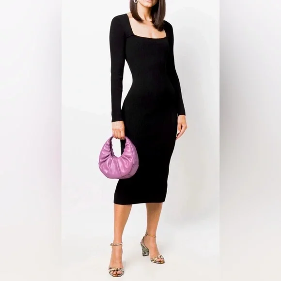 strapless open back dress Ganni Rib Jersey Wrap Maxi Dress – BLU'S main image 1